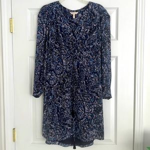 Rebecca Taylor blue floral 100% silk dress Sz 6 like new
